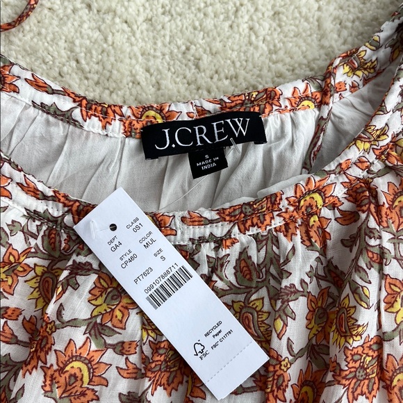 NWT JCREW Floaty tie-shoulder dress in ramie - Picture 6 of 8